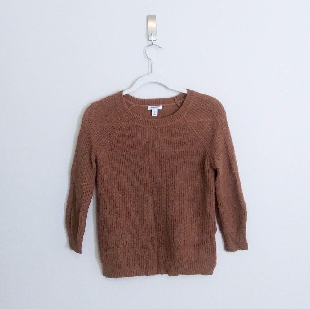 Old Navy Brown Shaker Stitch Sweater - S